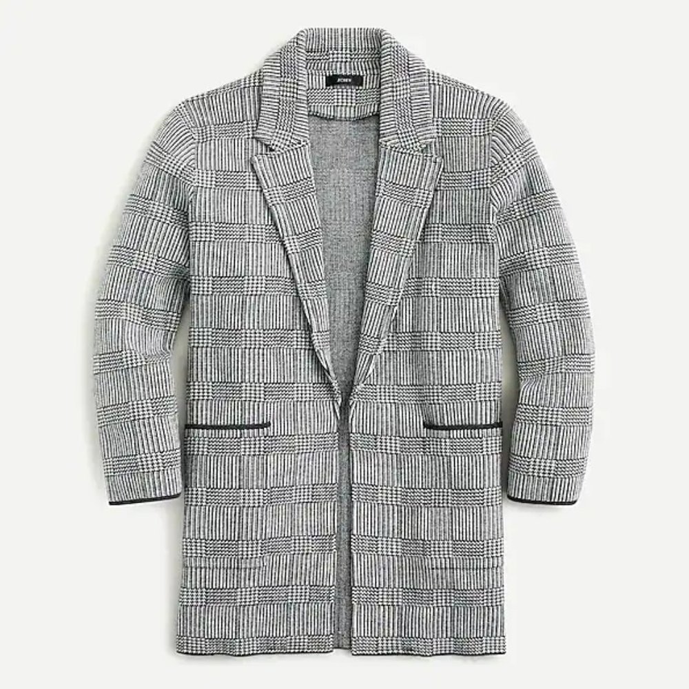 J. Crew Gray and Black Checkered Blazer
